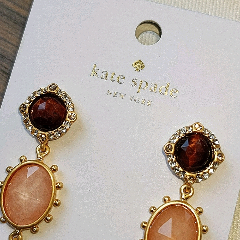 NEW Kate Spade Linear Drop Earrings in Berry Multi - Picture 9 of 9